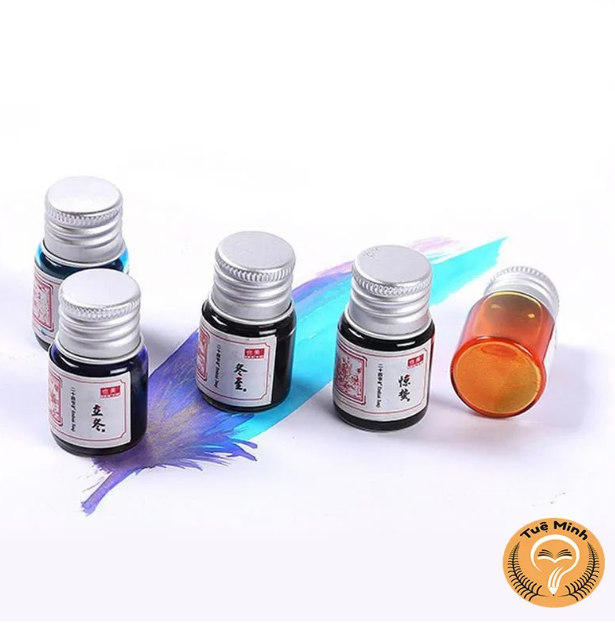 Hũ lọ mực nhũ lấp lánh ánh kim 5ml dùng cho bút máy vpp tueminh, quản chấm viết calligraphy b12- vpp tuệ minh