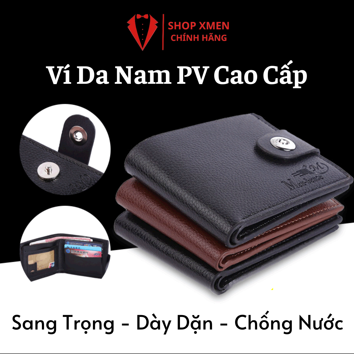 Ví nam vải da pv cao cấp dày dặn bền bỉ chống mòn chống nước t65