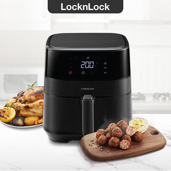 Nồi chiên không dầu lock&lock ejf284blk 5.5l - hàng chính hãng