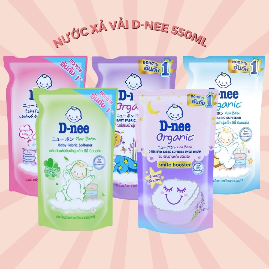 Nước Xả Vải Dnee Thái Lan Túi 550ml Làm Mềm Vải Nhiều Mùi Hương Cho Bé