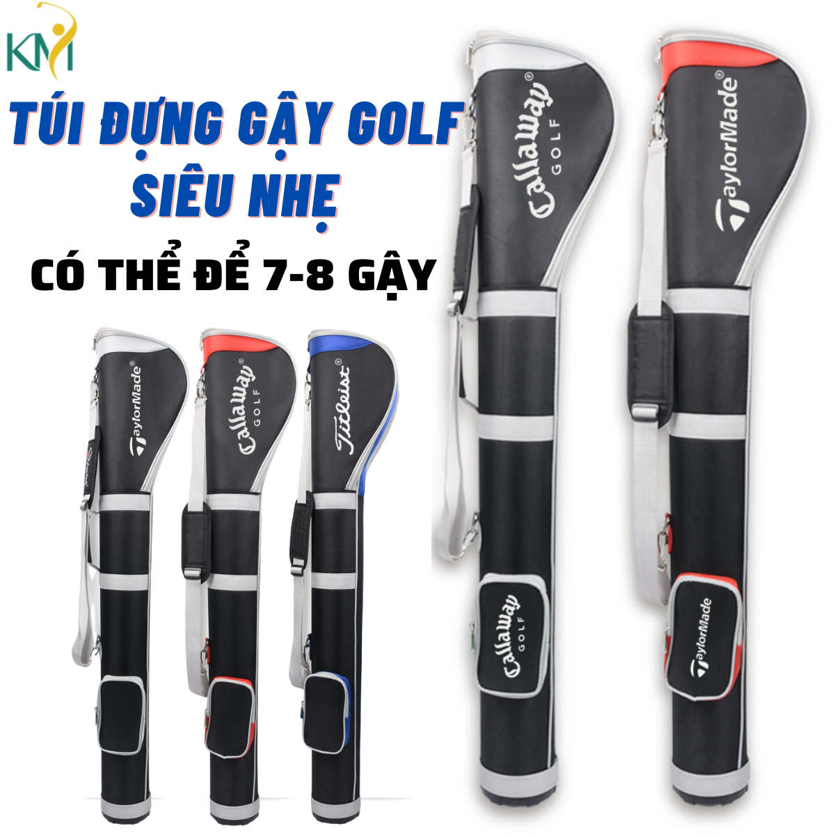 Túi đựng gậy golf mini bằng vải - Túi đựng golf mini đựng được khoảng 8 gậy - Túi đựng gậy tập golf cao cấp KM Golf