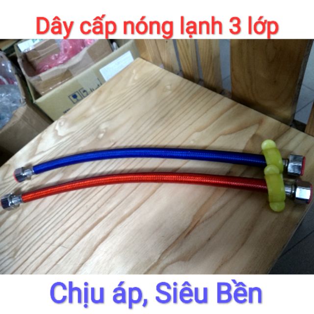 Dây cấp nước chịu nhiệt nóng lạnh 3 lớp siêu bền, sản phẩm tốt, chất lượng cao, cam kết như hình, độ bền cao