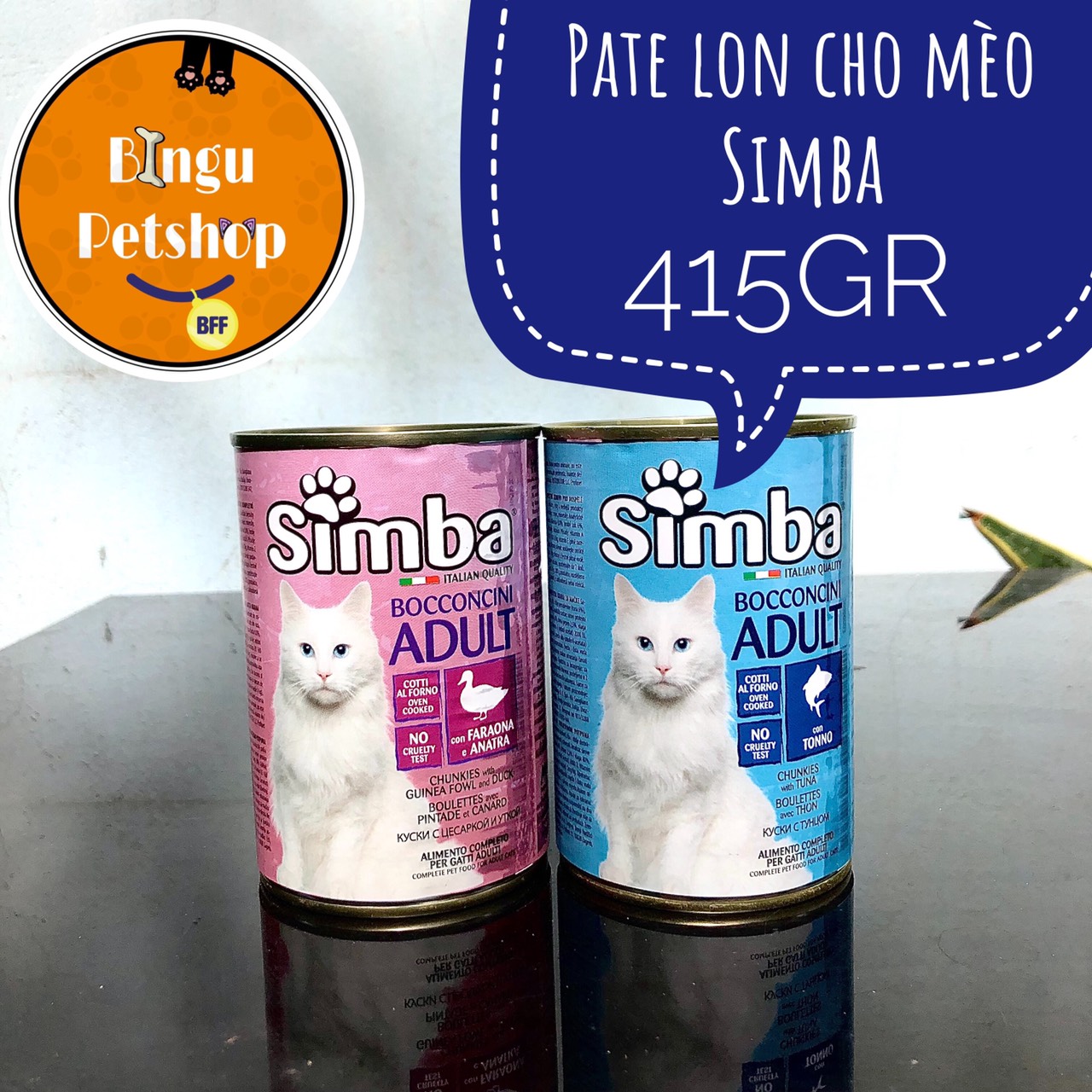 Pate lon cho mèo simba lon 415gr