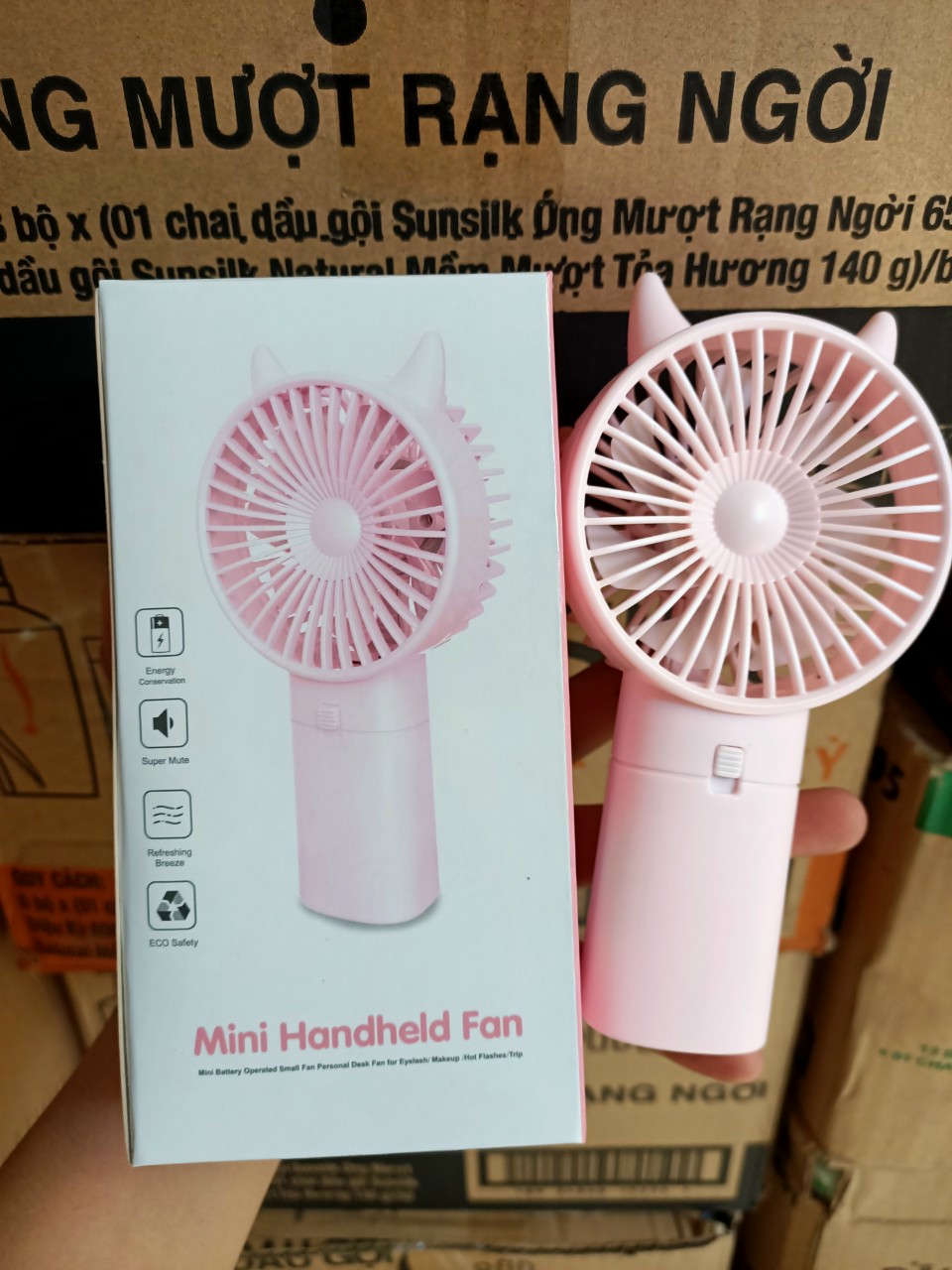 Quạt cầm tay mini - Quạt mini tích điện cute siêu dễ thương, tiện lợi