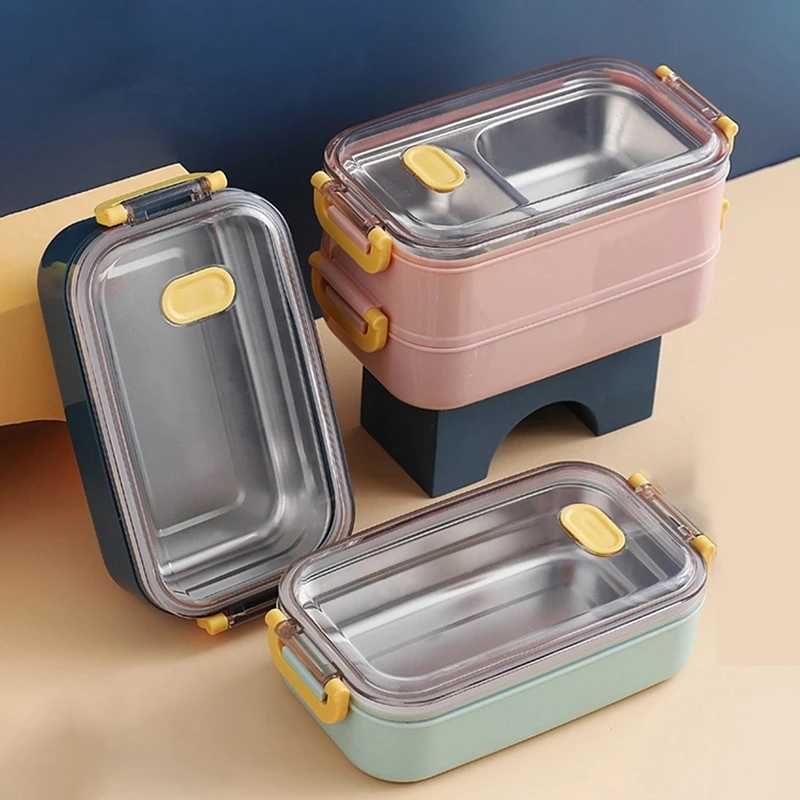 hotx【DT】 Office Steel Portable Lunch For Kids School Children Salad Fruit Food Container ！