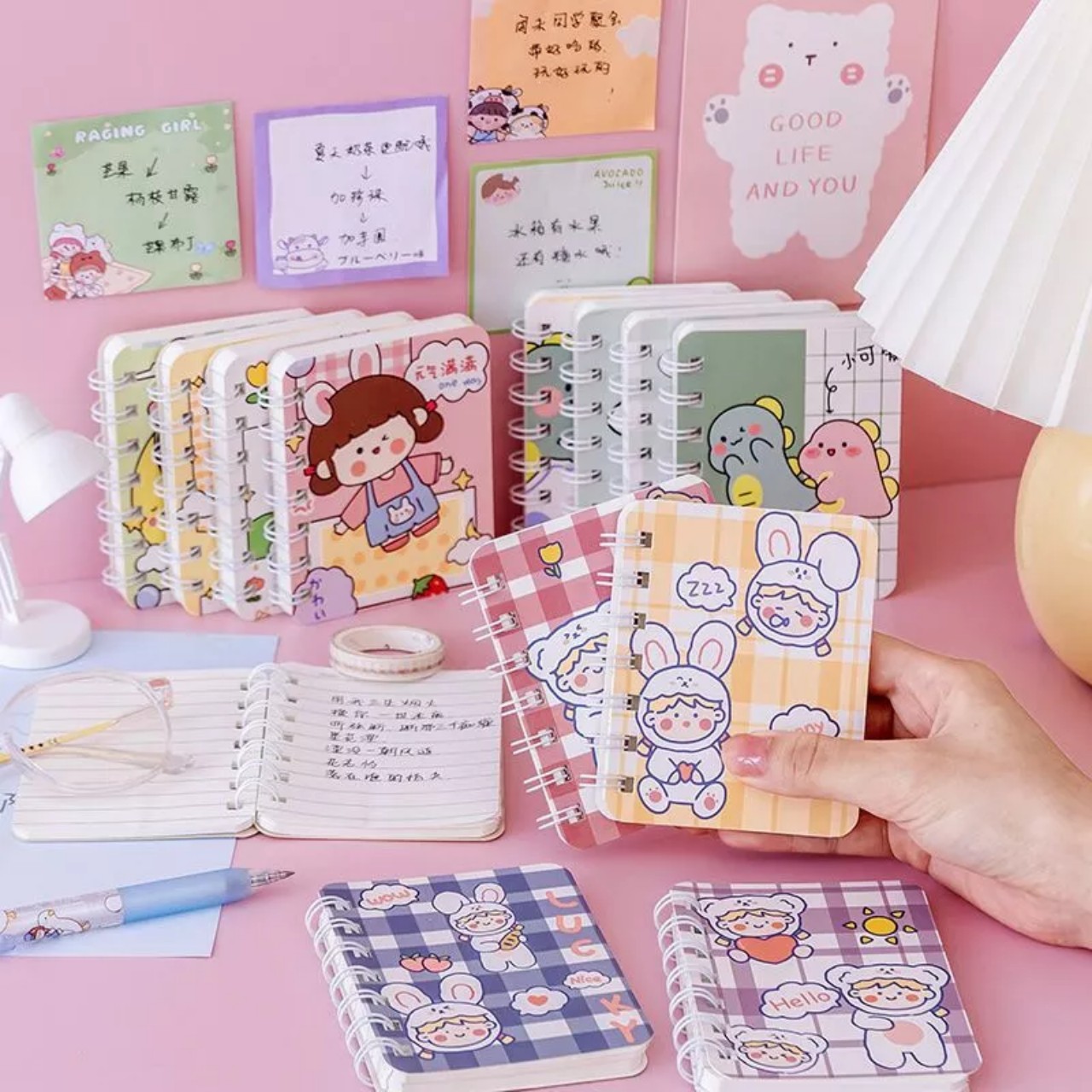 Sổ tay ghi chép, sổ lò xo mini A7 dễ thương, sổ cầm tay, sổ bỏ túi, sổ tay cute hoạt hình Canarystore54