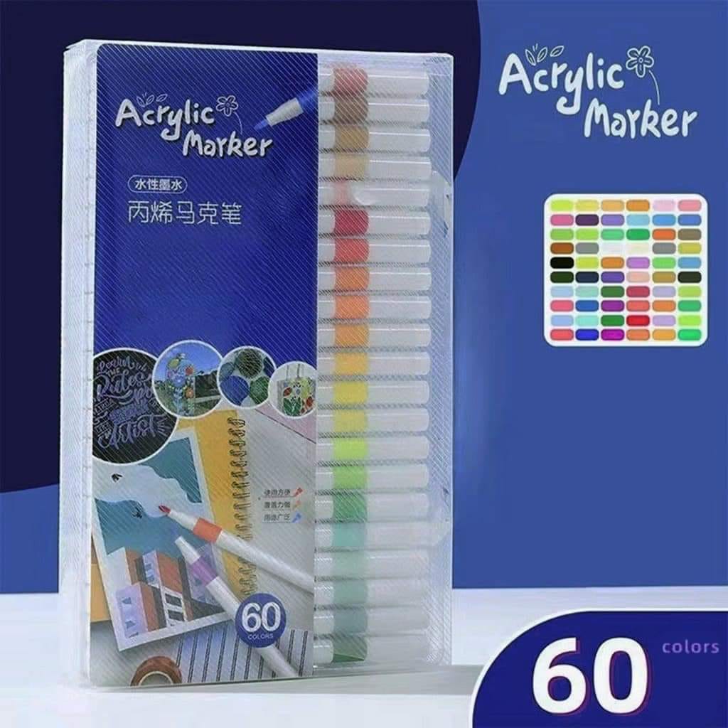 Bộ 60 bút Màu Acrylic Marker Cao Cấp - Sự Sáng Tạo Tại Đầu Bút!