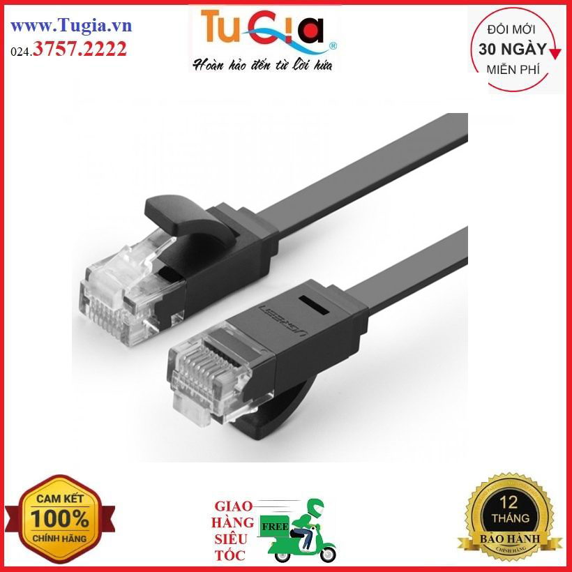 Dây mạng 2 đầu đúc cat6 utp dây dẹt dài 0.5m ugreen nw104 11234 - hàng chính hãng