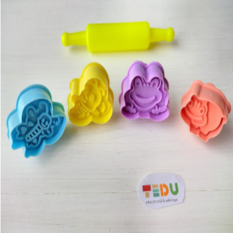 Khuôn ấn lò xo Ong, Ếch, Bướm, Hà Mã chơi bột nặn đất nặn an toàn Tedu