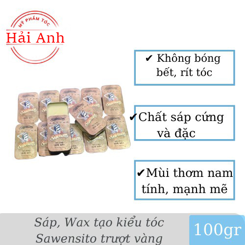 Sáp vuốt tóc nhập khẩu đức sawensito nắp trượt vàng deluxe hair wax 100gr tạo kiểu giữ nếp cho tóc