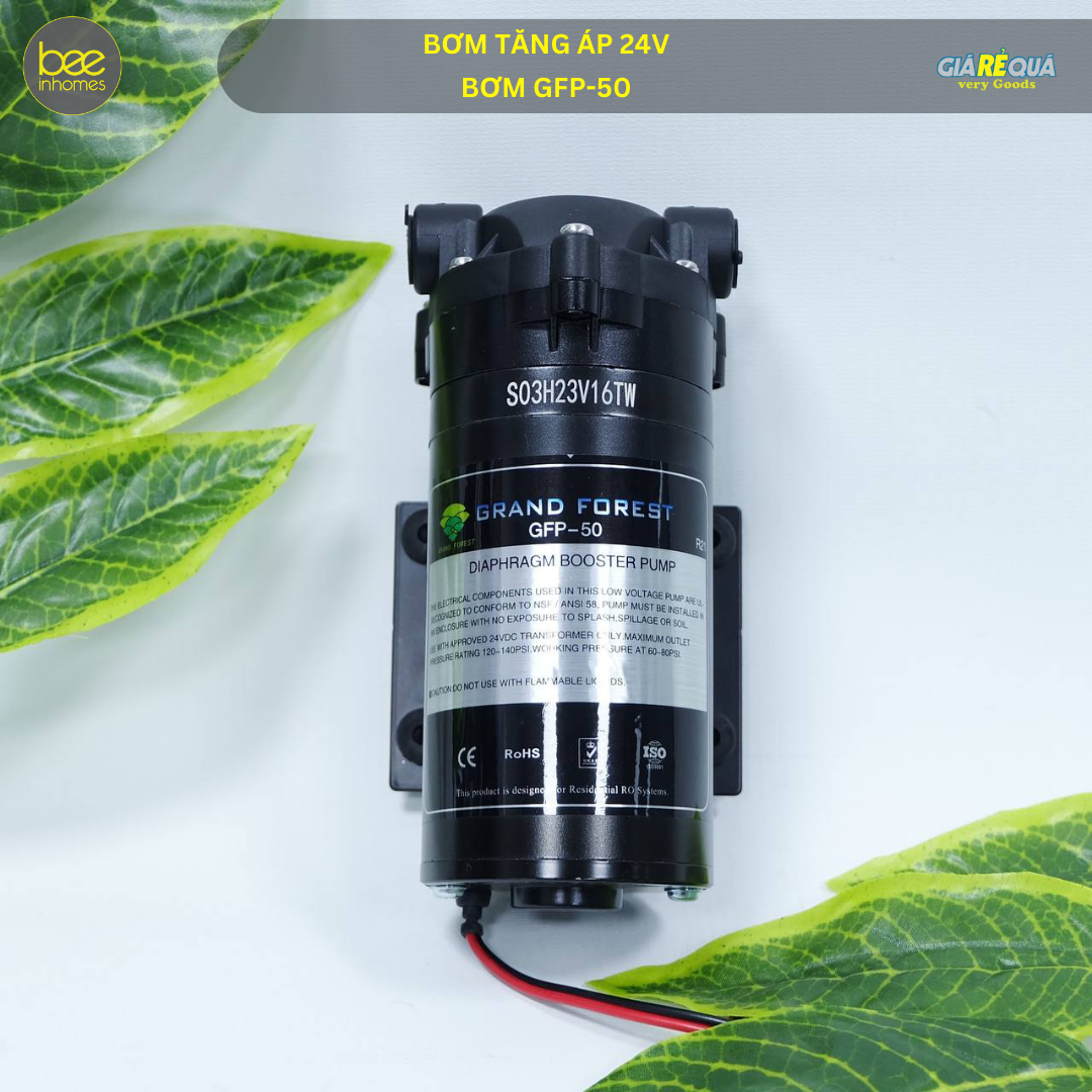 Bơm tăng áp máy lọc nước, bơm máy lọc nước ro 24v gfp-50, đáng tin cậy, ổn định