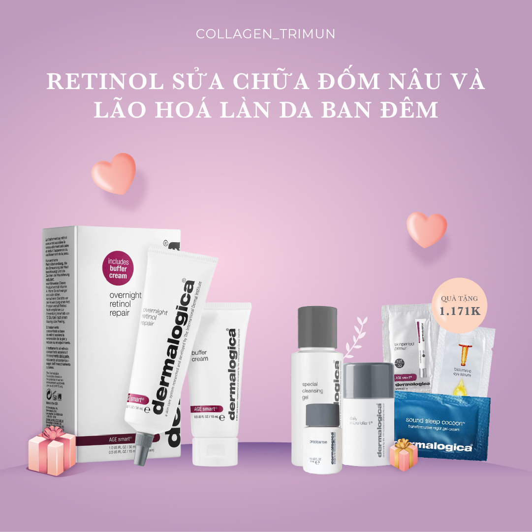 collagen_trimun - Dermalogica Overnight Retinol Repair 0.5 - Tặng kèm kem dưỡng phục hồi Buffer Cream (15mL)