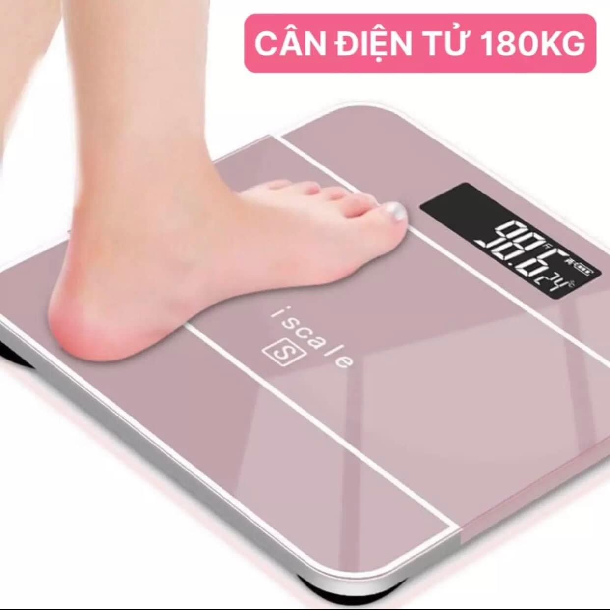 CÂN ĐIỆN TỬ ISCALE MẶT GƯƠNG SANG CHẢNH THEO DÕI CÂN NẶNG NHIỆT ĐỘ PHÒNG CHÍNH XÁC 100% - CÂN SỨC KHOẺ GIA ĐÌNH XỊN CHỊU LỰC ĐẾN 180KG