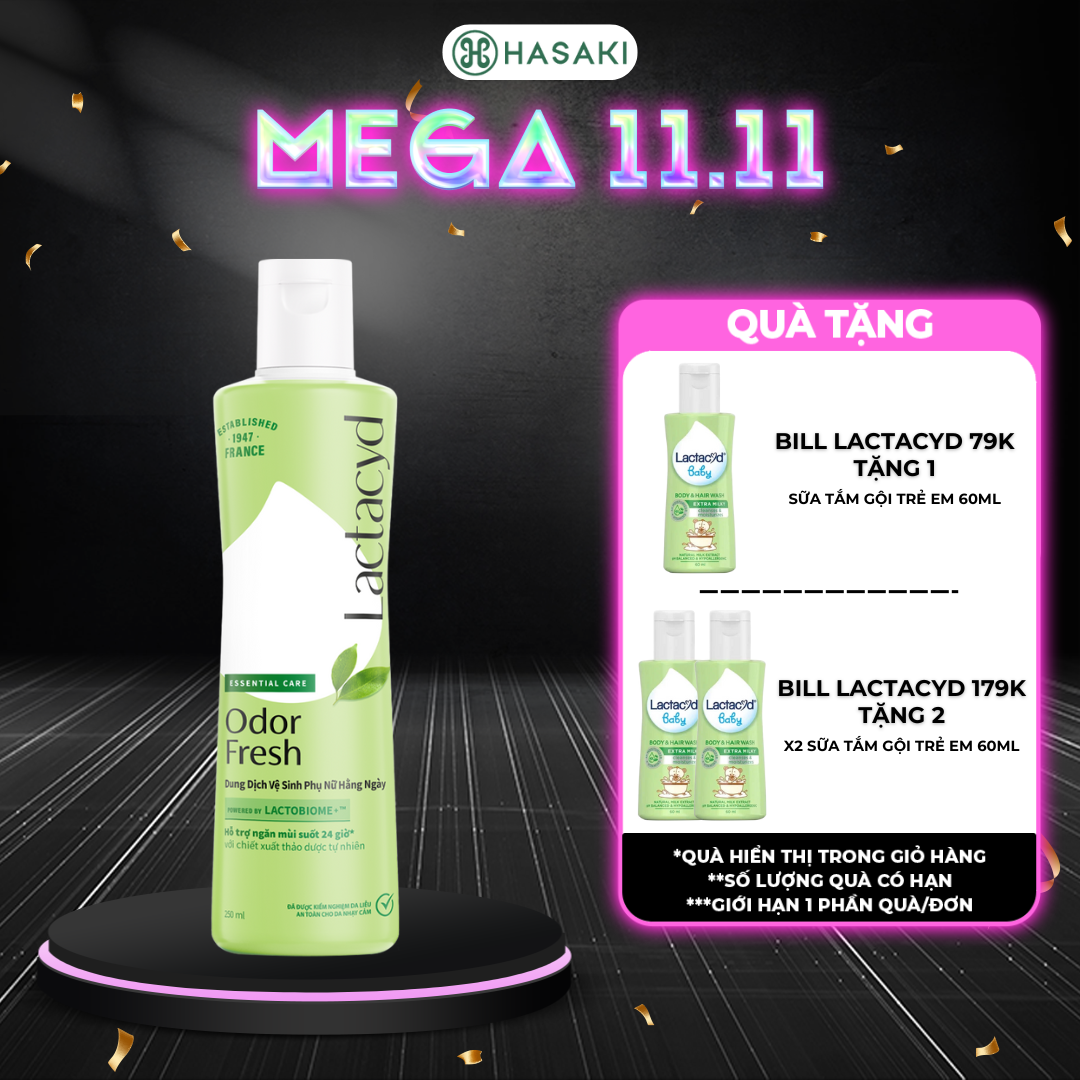 [MUA LÀ CÓ QUÀ] Dung Dịch Vệ Sinh Phụ Nữ Lactacyd Ngăn Mùi 24H Odor Fresh Hasaki Sản Phẩm Chính Hãng
