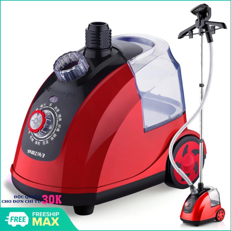 [LOẠI XỊN - 1 ĐỔI 1] Bàn là cây hơi nước YAIRZ công suất 1800w 1.6L ,bàn ủi hơi nước dạng cây đứng là phẳng quần áo chỉ trong vòng 30s , Bàn là hơi nước , bàn là hơi nước dạng cây , bàn là có bánh xe ( Đen Đỏ )