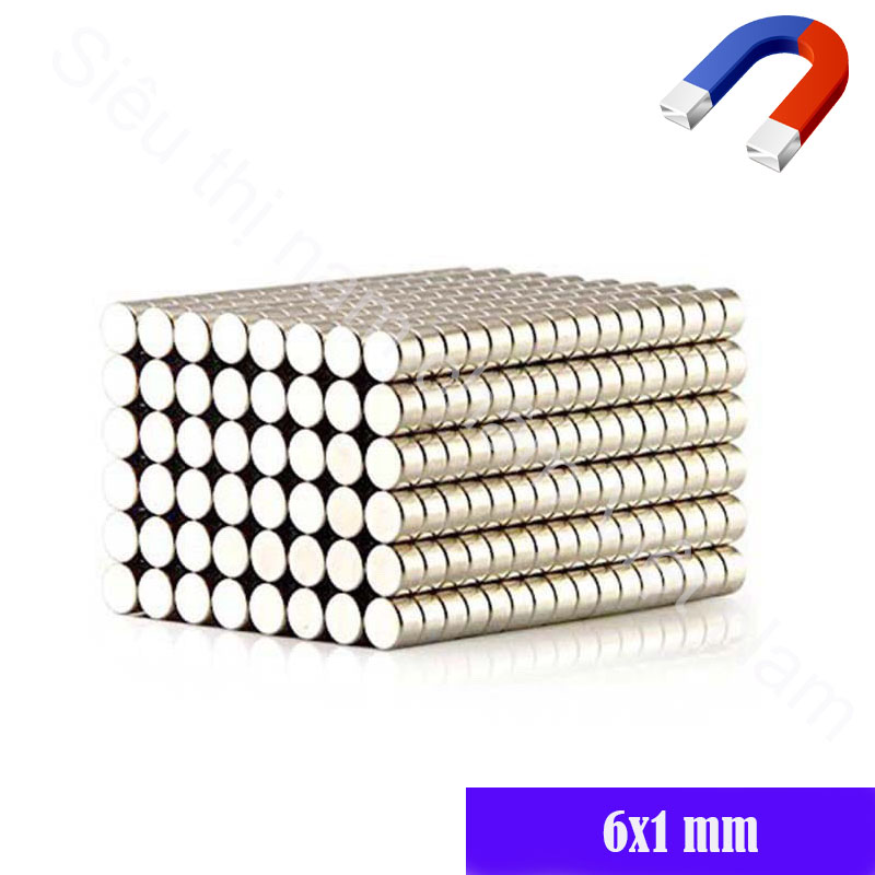 Nam châm 6x1mm set 50v đường kính 6mm nam châm đất hiếm