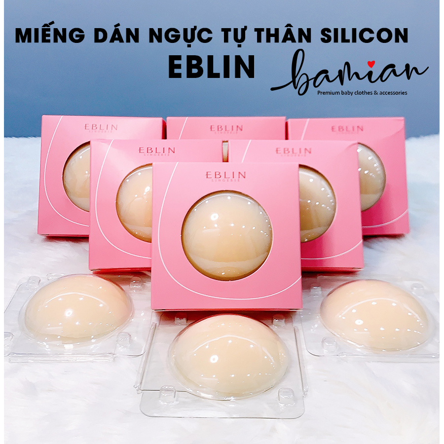 Miếng dán ngực tự thân silicon EBLIN dán ti tự dính không dùng keo siêu bền đẹp màu da thật