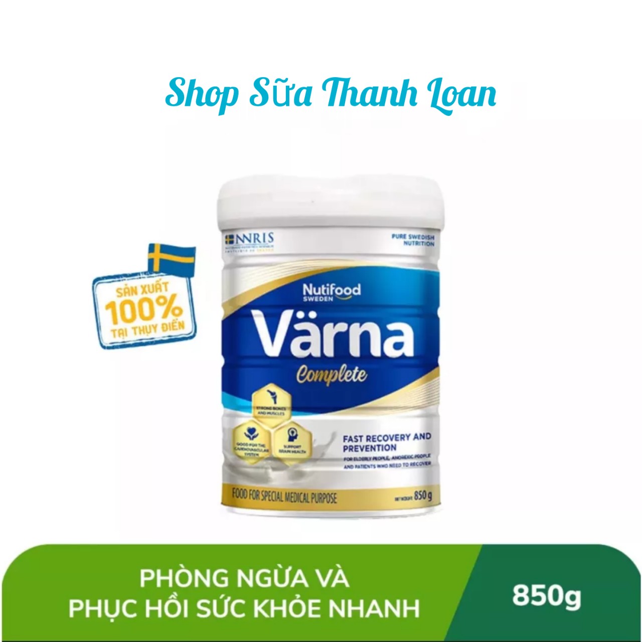 (HSD T6-2026) (Tích Điểm) Sữa Bột Nutifood Varna Complete 850g.