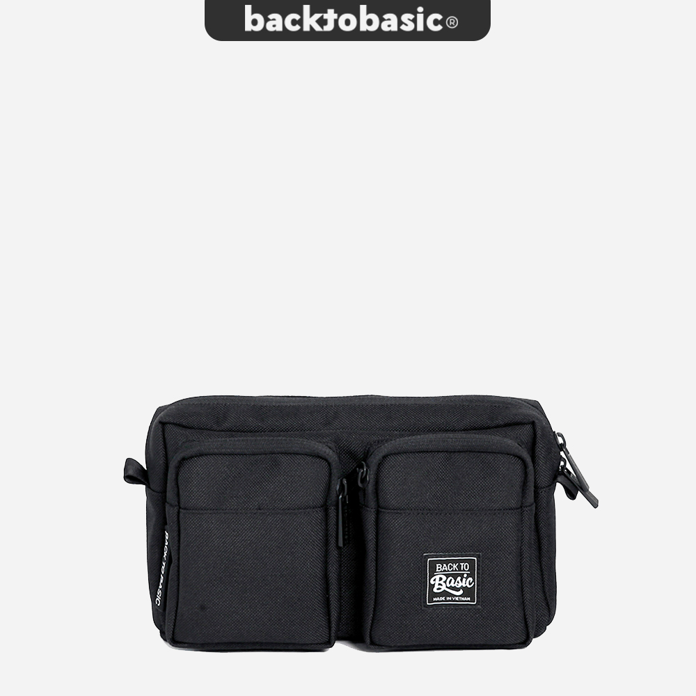 Túi bao tử - túi đeo hông cao cấp back to basic - gurin black chống thấm tốt, nhiều ngăn
