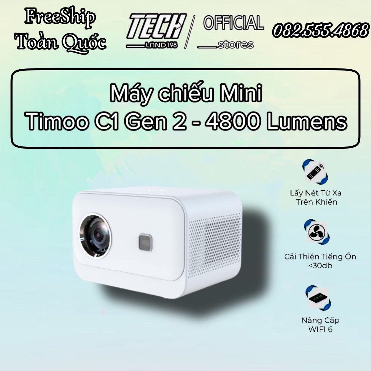 Máy chiếu phim timoo-c1 và timoo c1 gen 2 - hd android 6.0 độ sáng lên tới 3000lumens - máy chiếu dành cho sinh viên học sinh