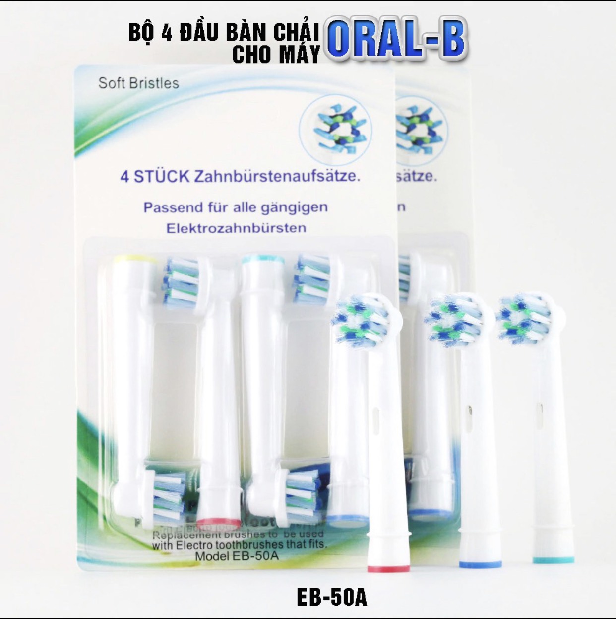 Set 4 Đầu Bàn Chải Đánh Răng Điện thay thế Cho Máy Oral B Braun