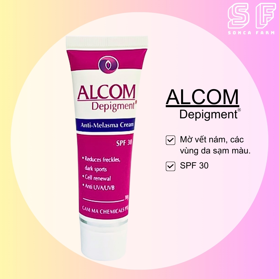 Alcom depigment 30g melasma, brightening, whitening-anti-dark, dim, melasma, freckle cream