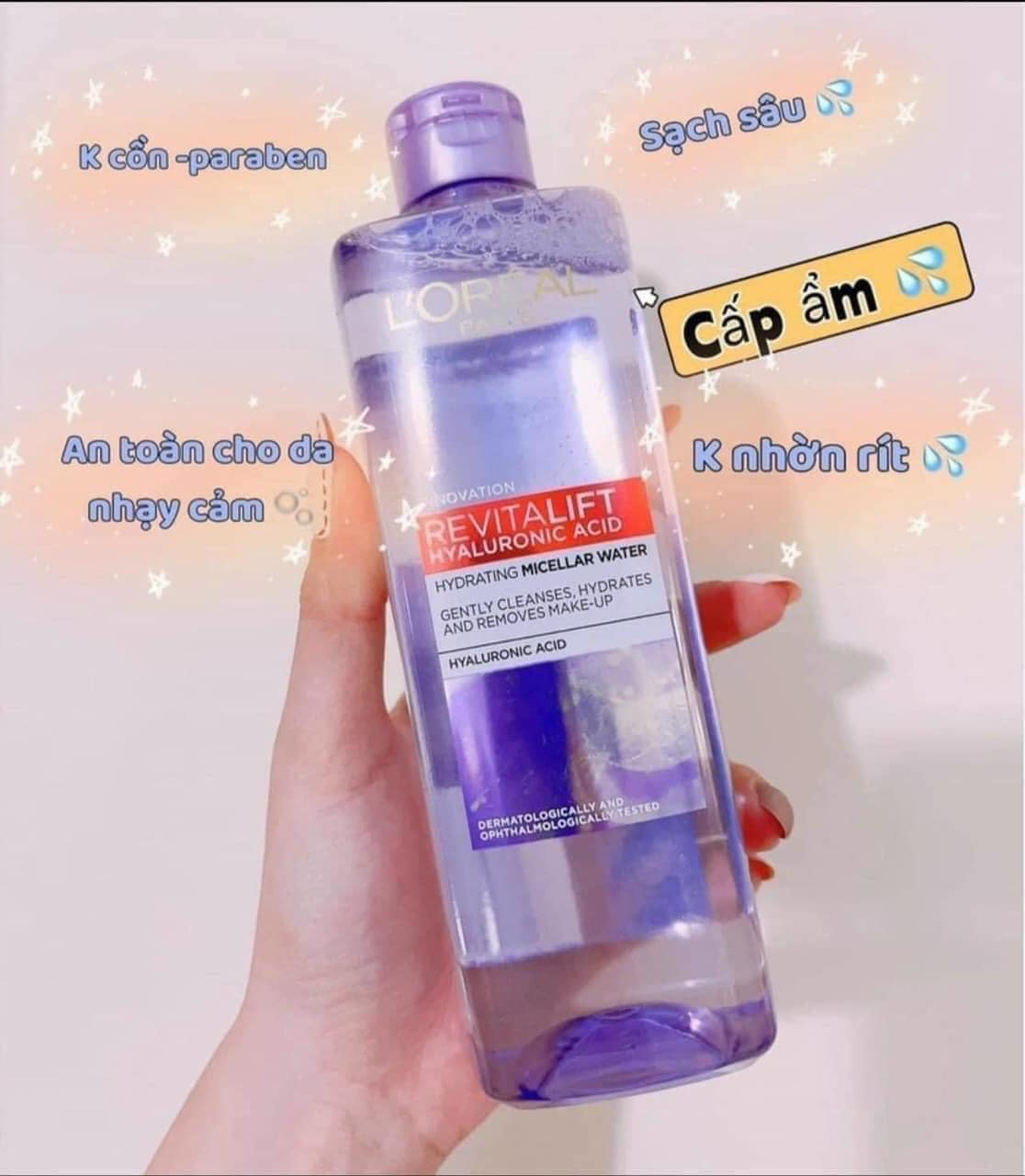 Nước tẩy trang loreal làm sạch sâu trang điểm 400ml