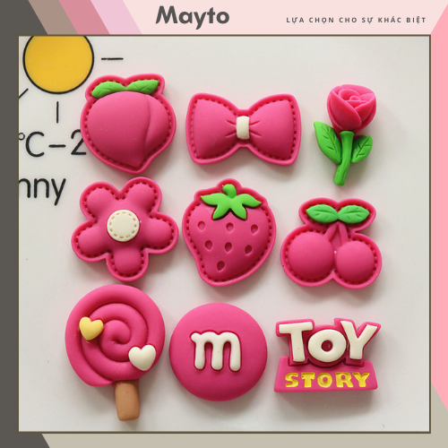 [COMBO HOT]Set 14 Jibbitz, Sticker, Charm 3D chủ đề Toy Story Lotso DIY nhựa cứng gắn Dép Crocs, Cro