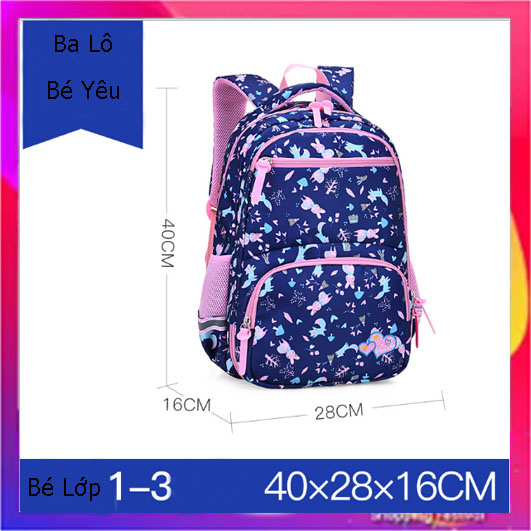 Balo Học Sinh Siêu Nhẹ Chất Liệu Chống Thấm Nước Cho Bé cấp 1 Cấp 2 Tặng Dụng Cụ Học Tập