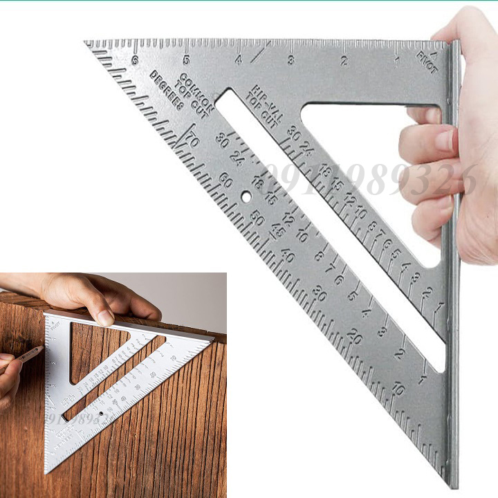 Thước eke góc vuông hợp kim nhôm 7inch - Thước tam giác vuông - Thước đo góc