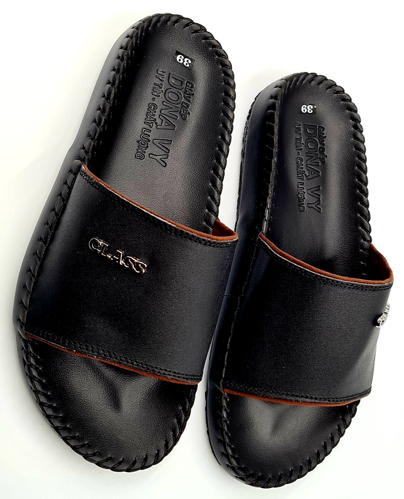 Dép class quai ngang da bò 100% cao cấp, dep nam quai ngang - shop kinson