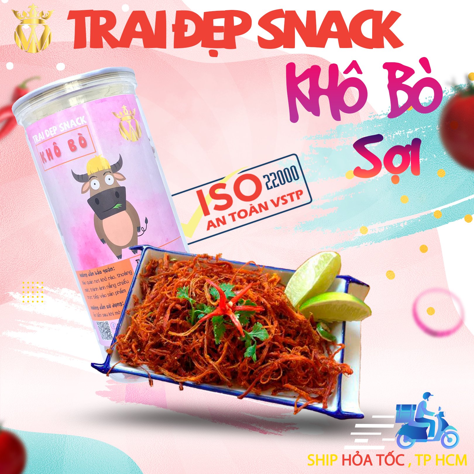 Khô Bò Sợi Dài Trai Đẹp 150G