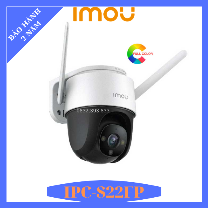 Camera IP WiFi Ngoài Trời 2.0Mp IMOU IPC-S22FP (S22FP) Xoay 360, Đêm Có Màu, Đàm Thoại 2 Chiều + Thẻ Nhớ Tùy Chọn