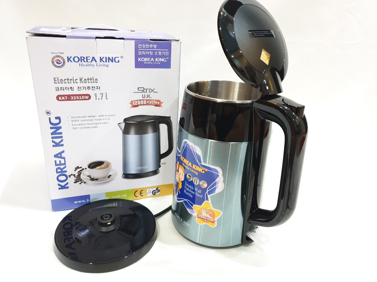 Bình đun siêu tốc korea king 1,7l kkt-3251dw