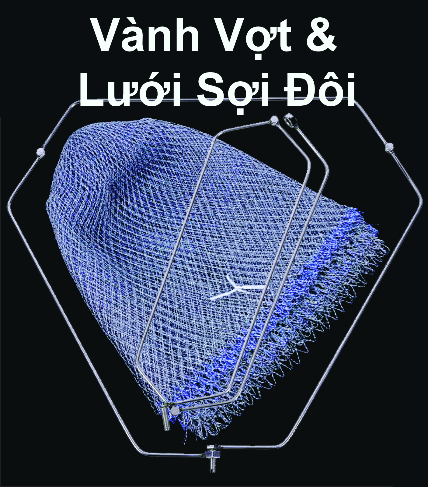 Vành vợt đặc + lưới cước sợi đôi