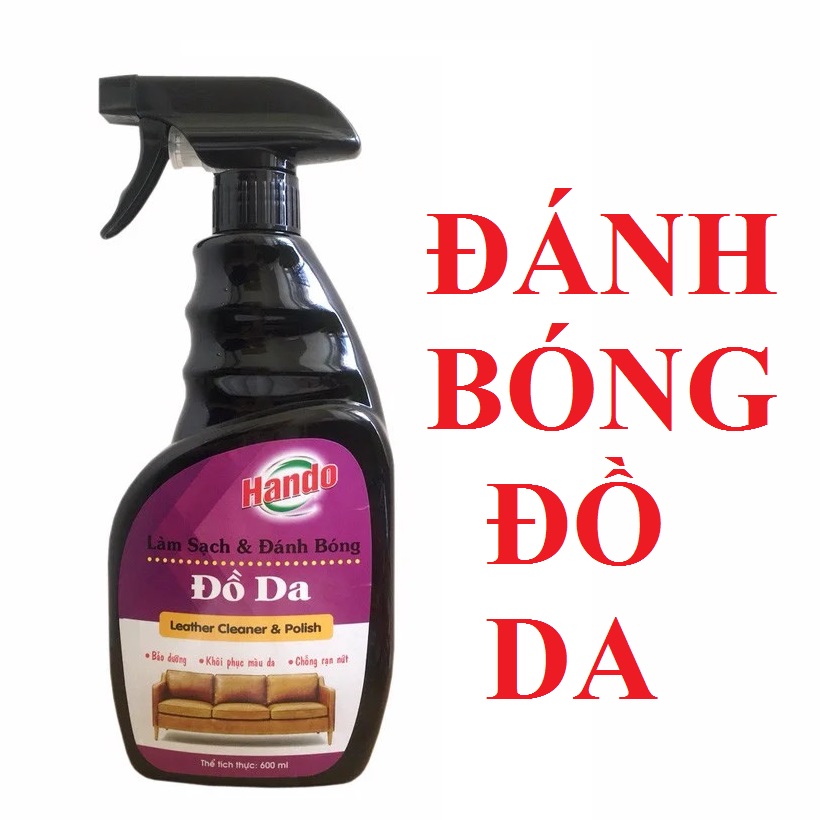 Chai xịt làm sạch và đánh bóng đồ da Hando 600ml BHO09