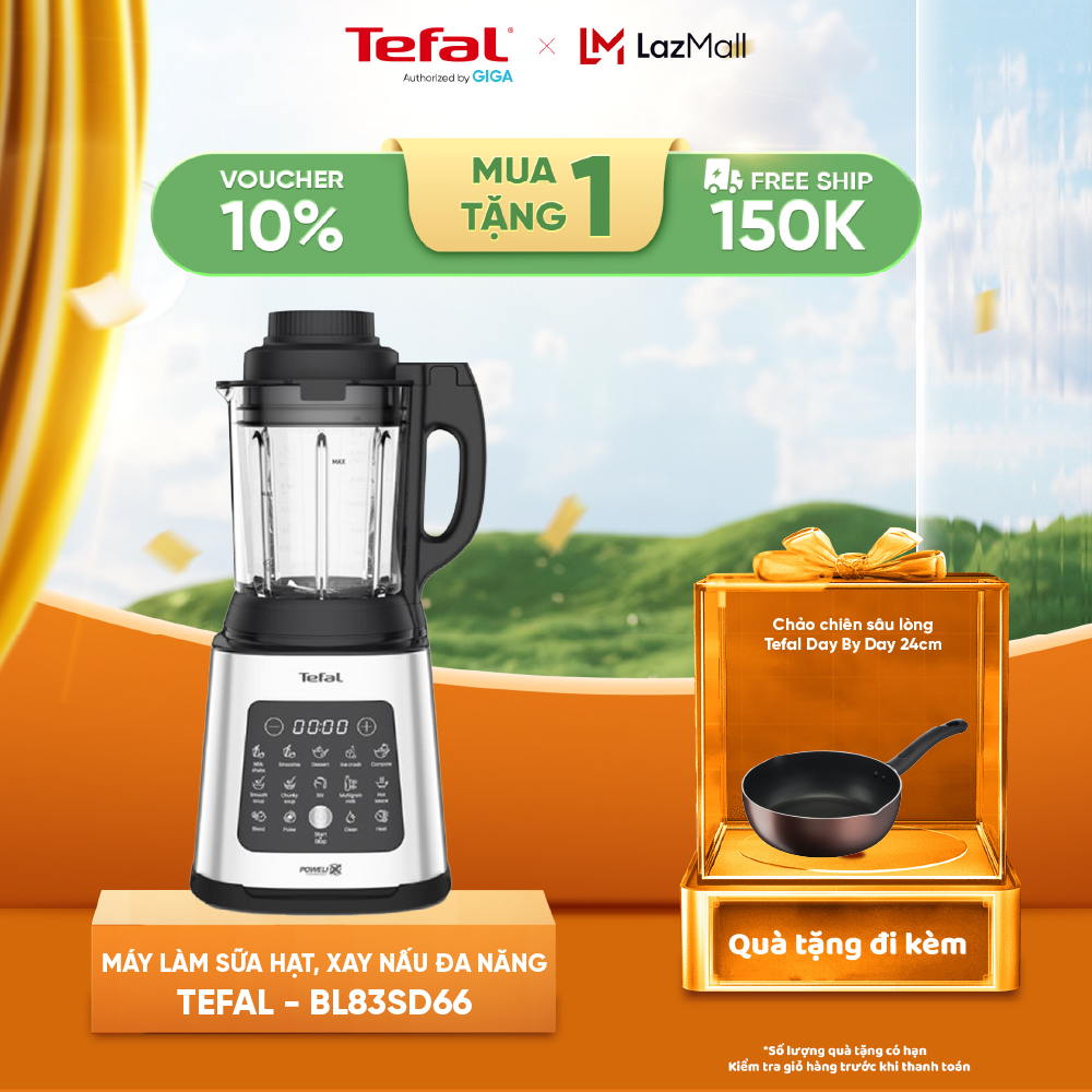 [SIÊU GIẢM GIÁ] Máy làm sữa hạt, xay nấu đa năng Tefal BL83SD66 - 10 chương trình nấu nóng - xay lạn
