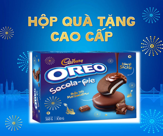 Hộp bánh oreo socola pie quà tết