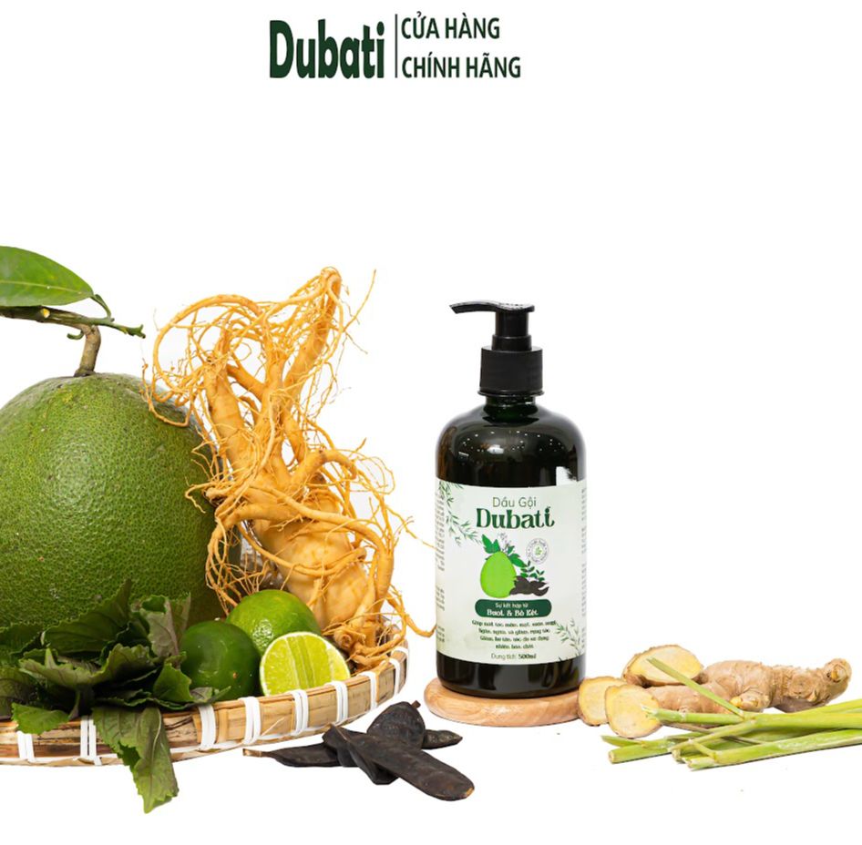 Dầu gội Buởi Non mọc tóc nhanh, mềm mượt, bồng bềnh , DUBATI dầu gội thuần chay 500ml