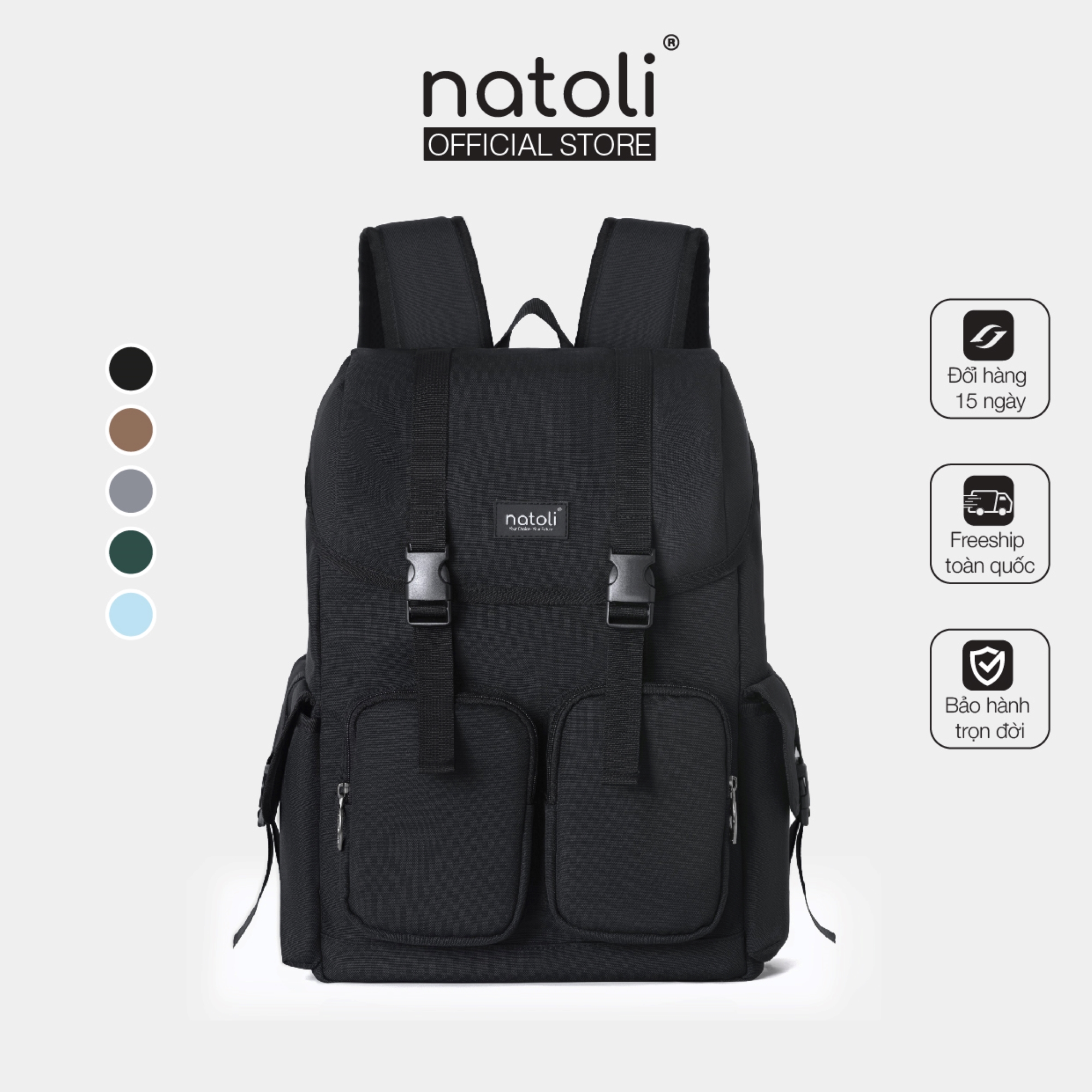 Balo du lịch Thương hiệu NATOLI BST WOLFY BACKPACK B7 cặp nhiều ngăn kháng nước cao cấp
