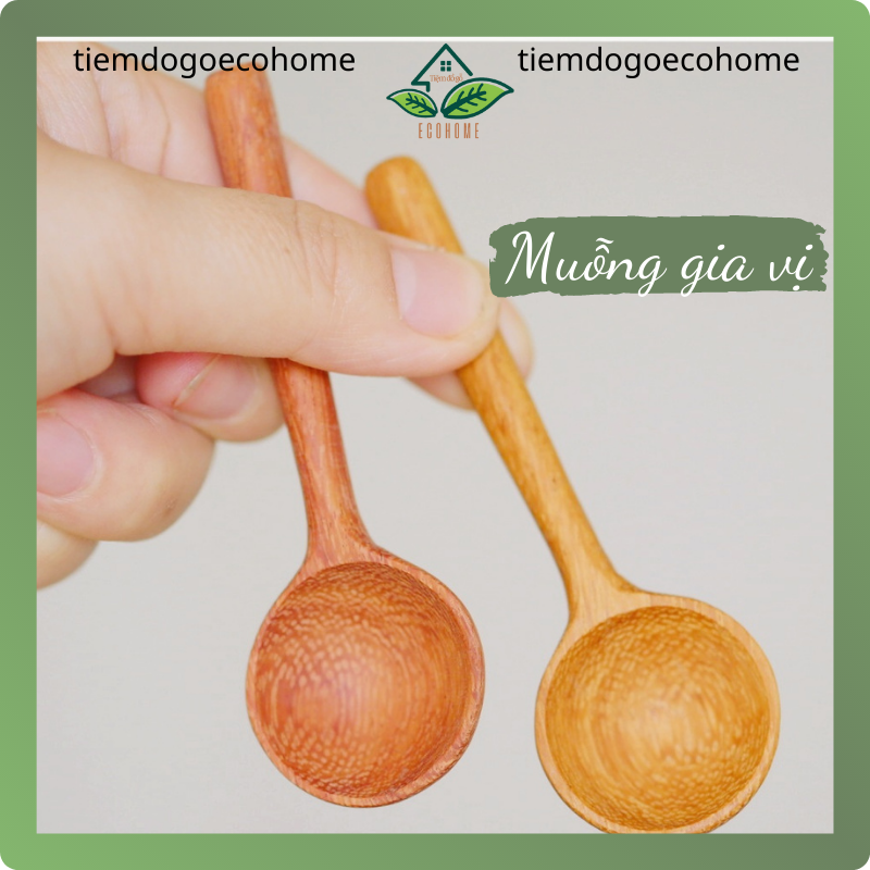 Muỗng gia vị gỗ đỏ nhỏ xinh - thìa múc trà cà phê bột các loại