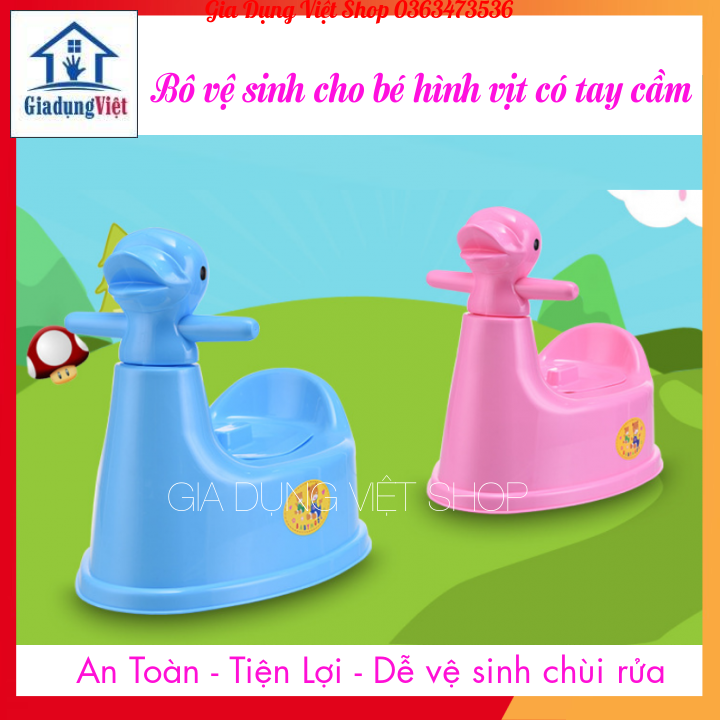 [Nhựa Việt Nhật] Bô Vệ Sinh Cho Bé Hình Vịt Có Tay Cầm Tiện Lợi