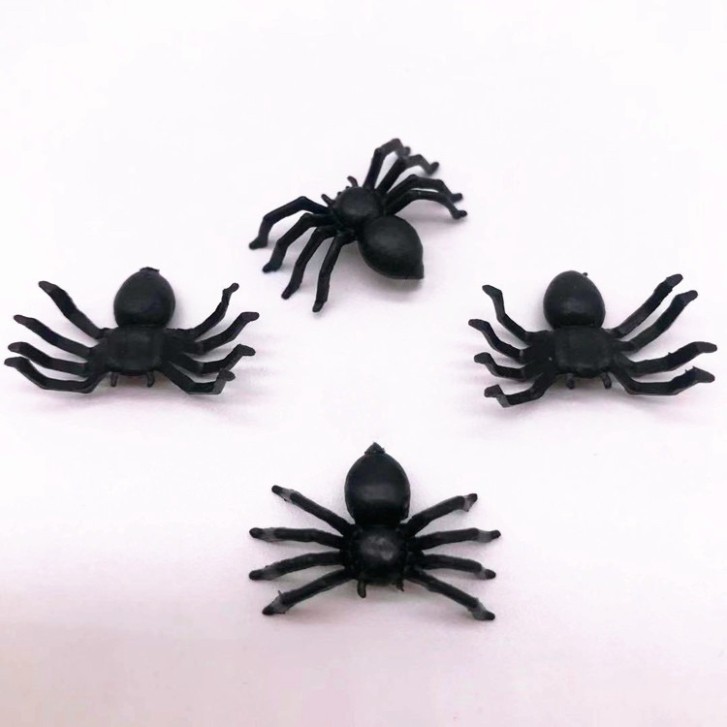 Bộ 5 con nhện mini màu đen nhện giả nhện đồ chơi