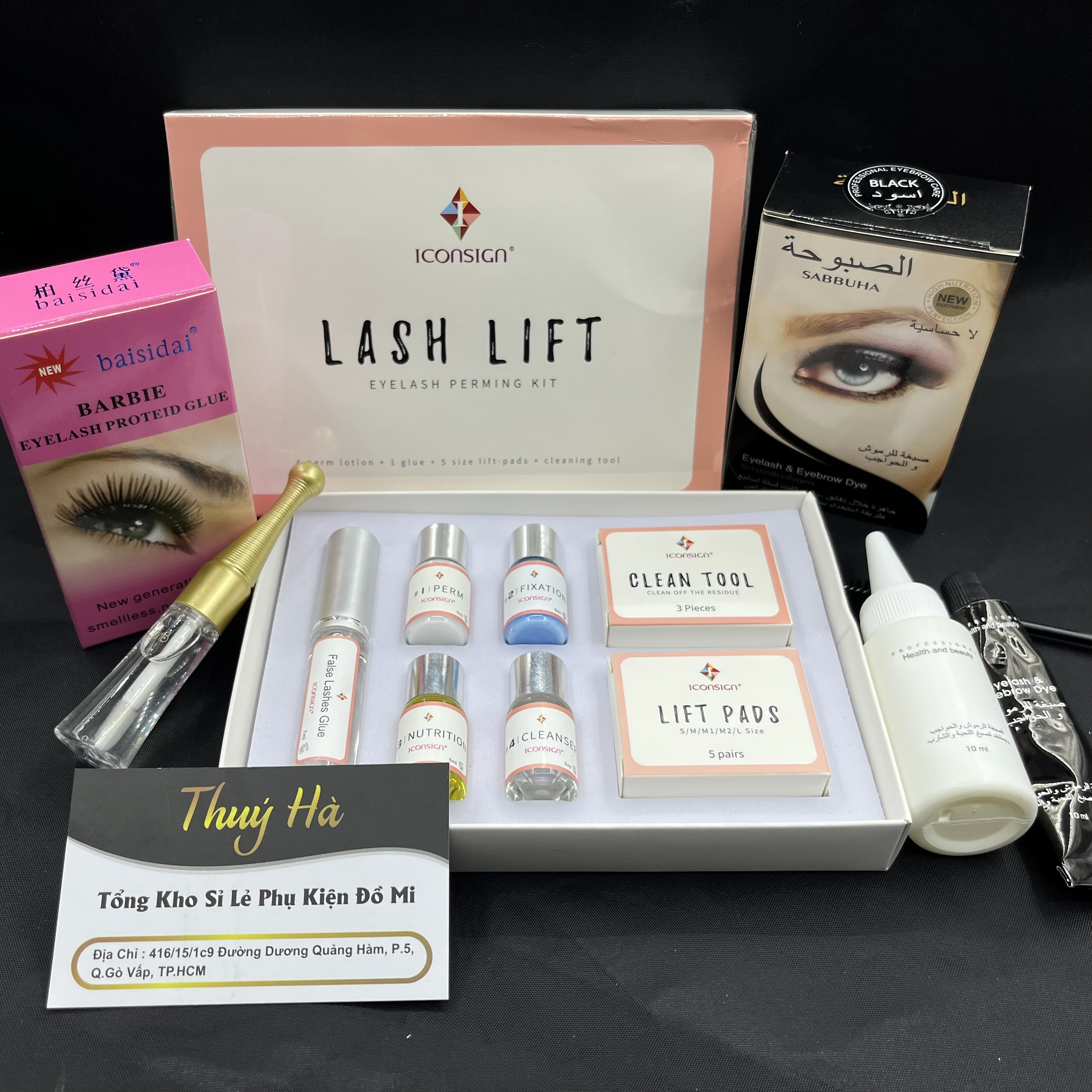 Bộ Uốn mi last lift + phủ đen+ keo bắt trục dùng uốn mi - dụng cụ nối mi Thúy hà