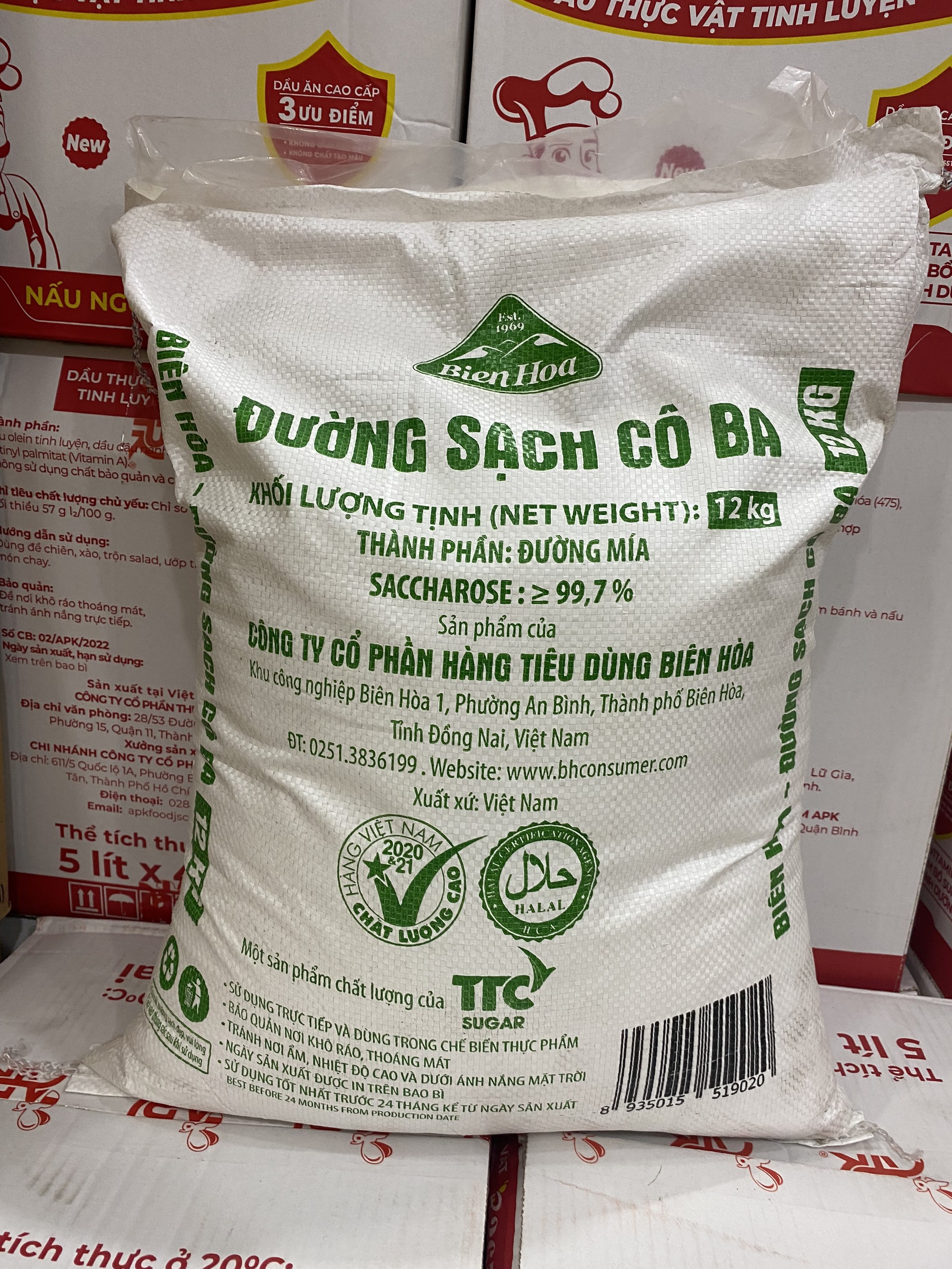  Bao Đường Trắng Cô Ba bao 12kg 