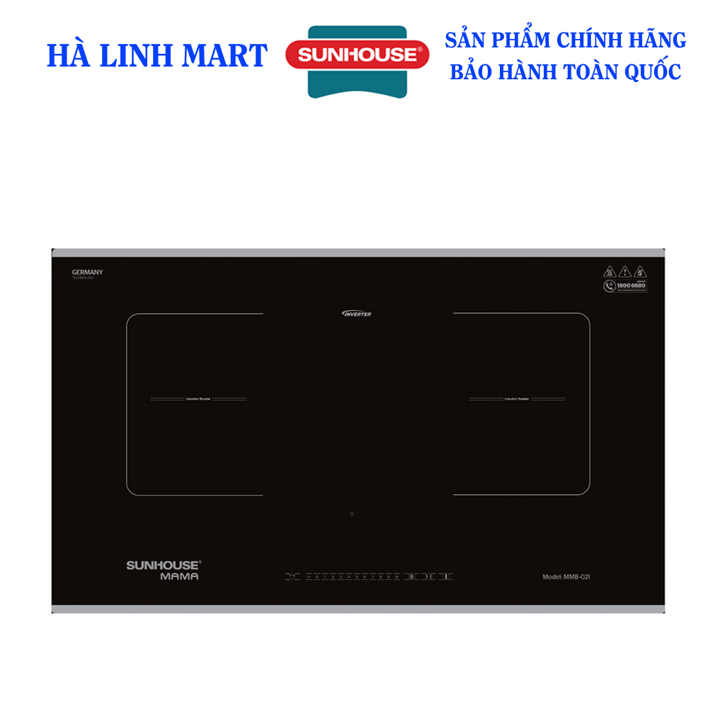 [Trả góp 0%]Bếp đôi điện từ SUNHOUSE MAMA MMB-02I - Bếp từ đôi âm - Công suất 4200W Bảo hành 36 tháng tại nhà