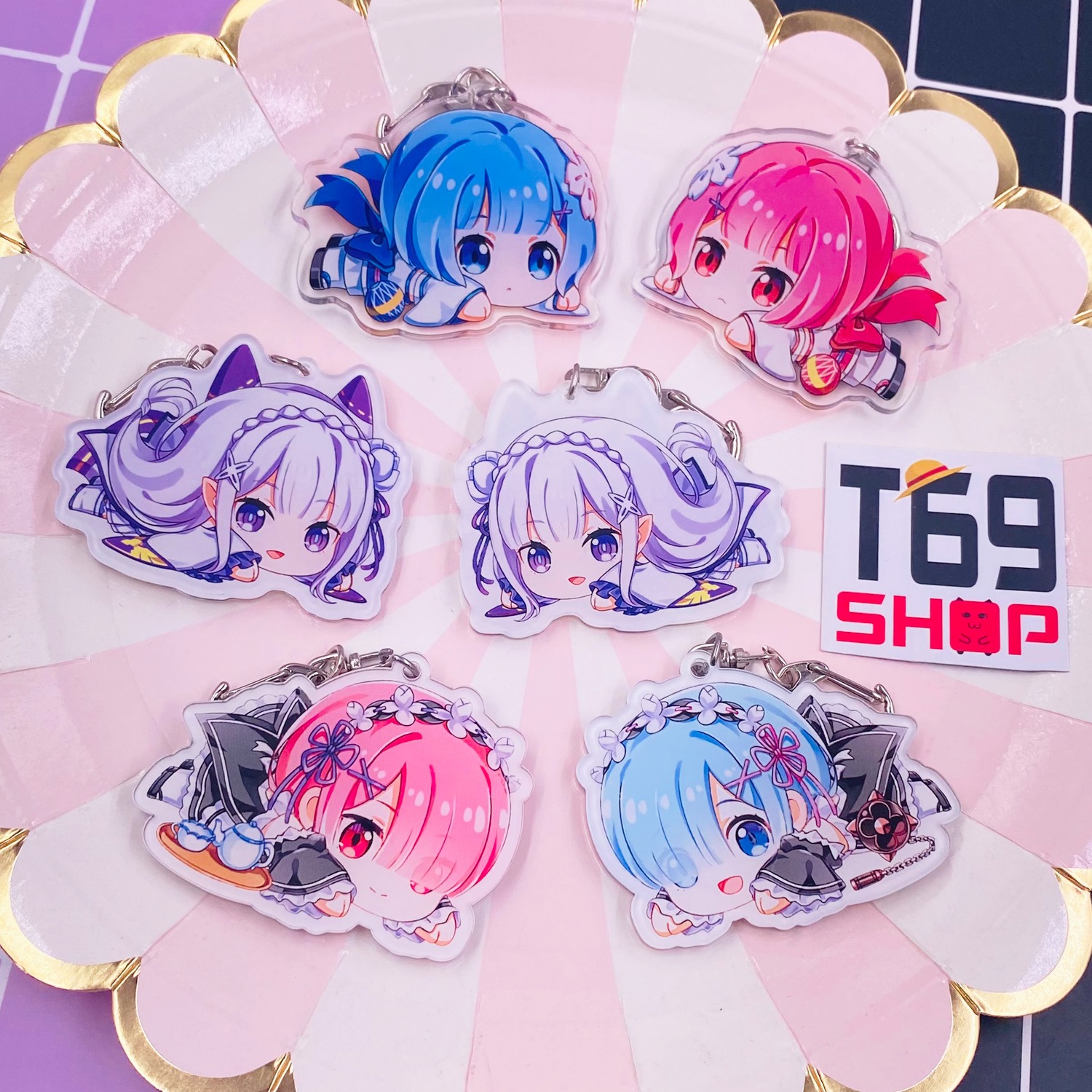 Móc khóa mica anime Re: Zero