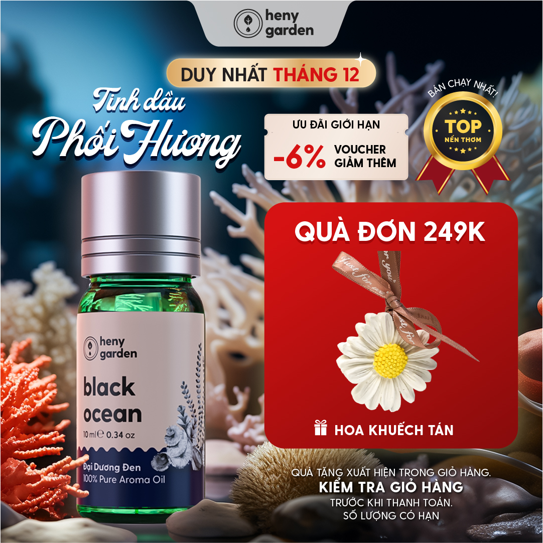 Tinh Dầu Thơm Xông Phòng 3 Tầng Hương HENY GARDEN Giúp Thư Giãn, Làm Thơm, Khử Mùi Phòng 10mL