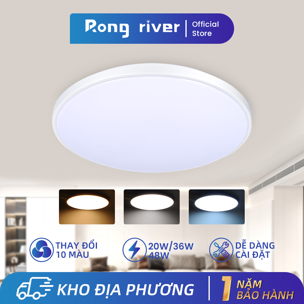 HAN RIVER & RONG RIVER đèn led /đèn trang trí / đèn trần phòng khách 20W36W48W 3 màu/3 thông số kỹ thuật Chống ẩm/tiết kiệm năng lượng Độ sáng