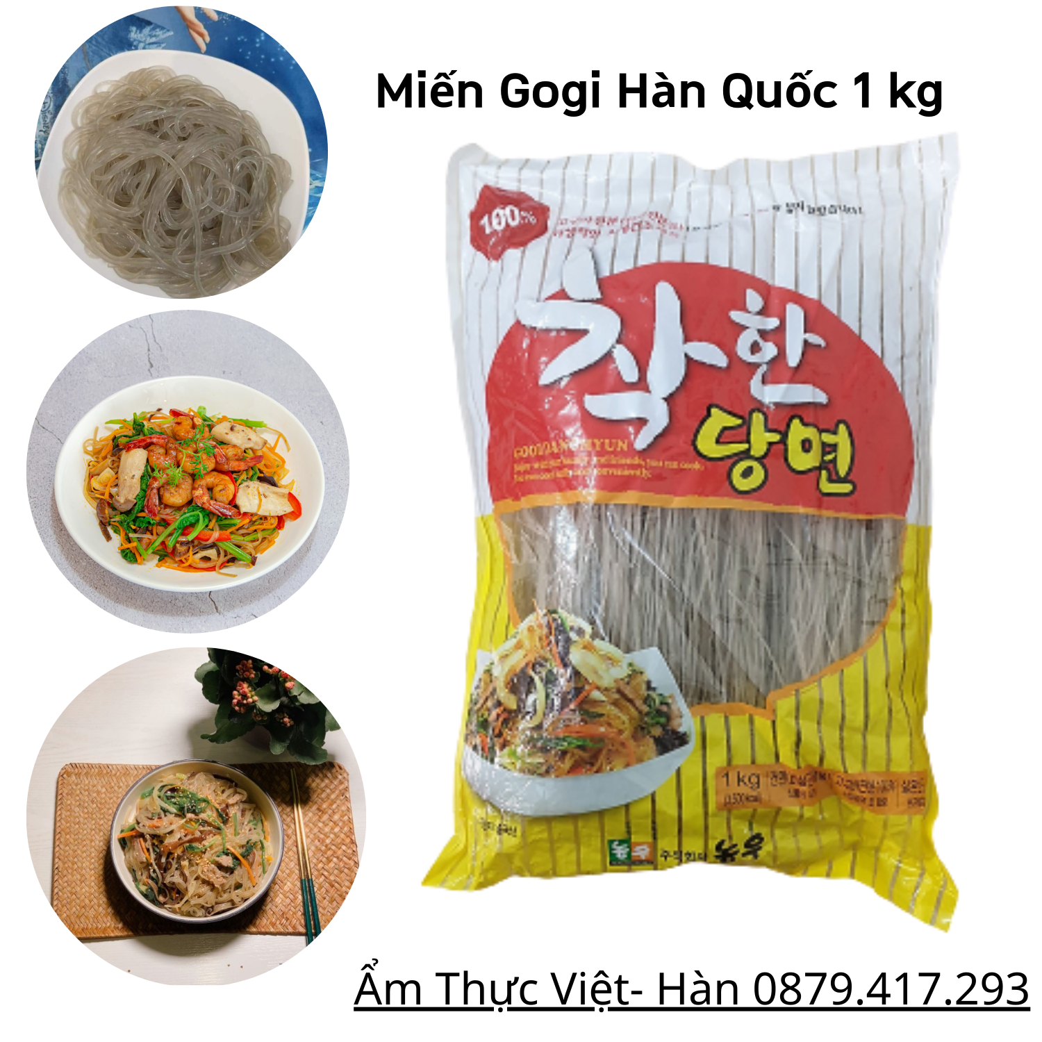 Miến khoai lang , miến gogi Hàn quốc ,miến khô HQ túi 1 kg